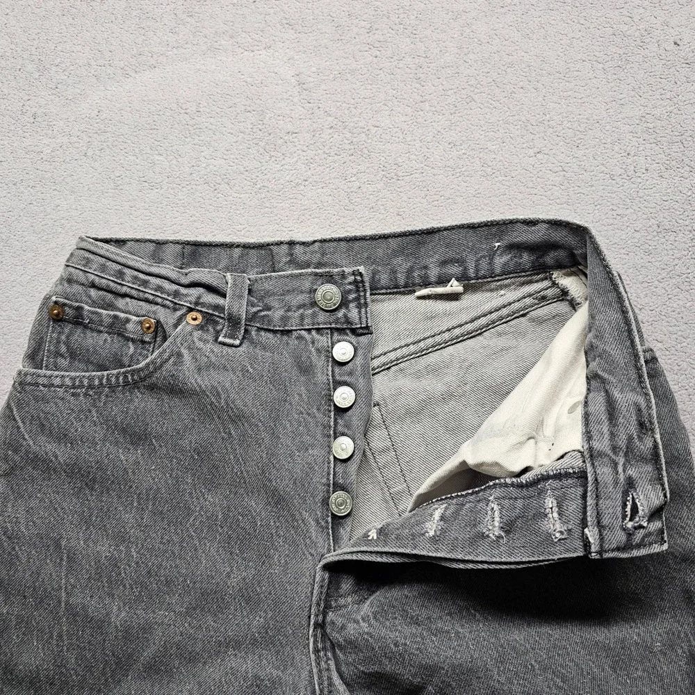 Vintage Levi's 501 Cut-Off Shorts Womens Size 11 Black Denim Red Tab Button Fly